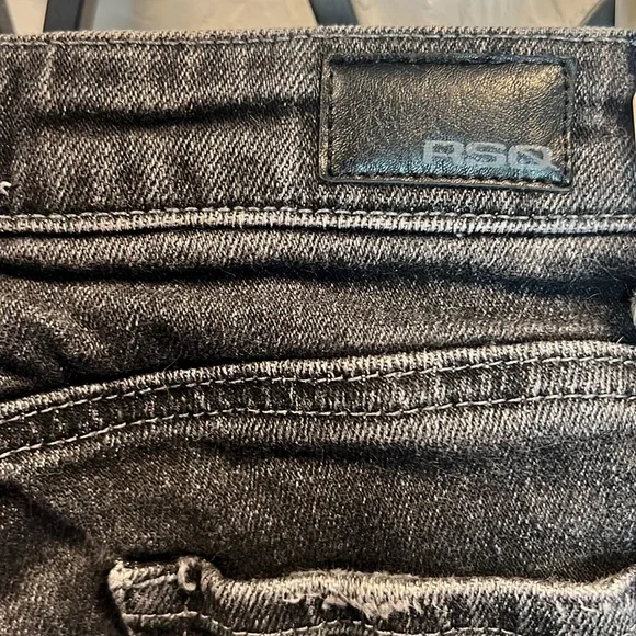 RSQ Girls Vintage High Rise Distressed Shorts- Black- Size 10 - Picture 3 of 11